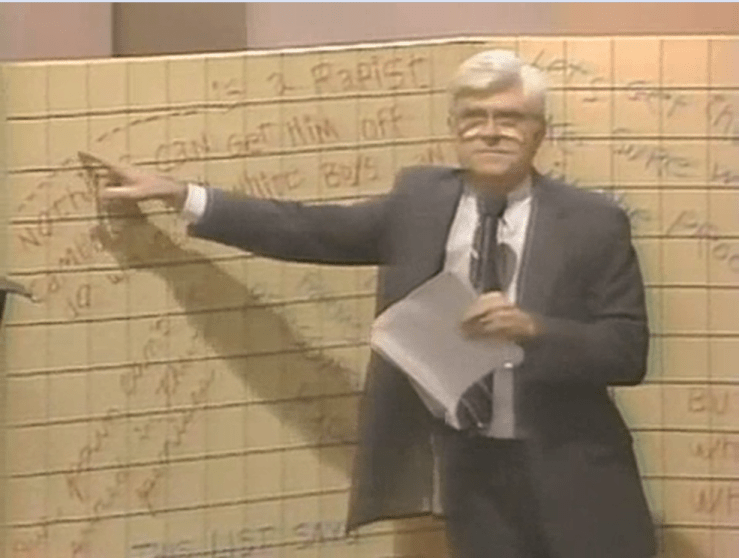 A reconstruction on the Phil Donahue show of the "rape list" accusing men of rape at Brown University.