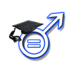 The logo for A Voice for Male students is a male symbol with a graduation hat on top.